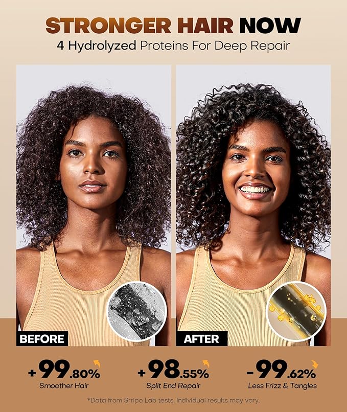 Srripo Collagen Hair Mask for Deep Conditioning, Keratin Hair Treatment with 4 Hydrolyzed Proteins, Moroccan & Avocado Oils Conditioner for Nourish, Calendula Gentian Extracts Care Dry & Damaged Hair