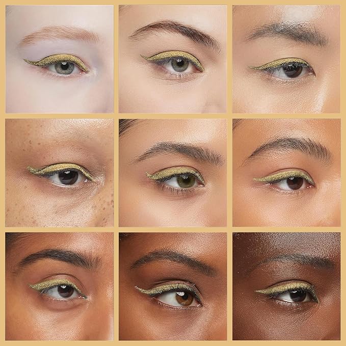 docolor Gold Liquid Eyeliner Waterproof – Long-Lasting Shimmer Gold Eye Liner Pen with Precision Brush Tip, Smudge-Proof & Fade-Resistant Eye Makeup Tool