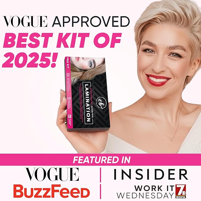 Elevate the Beauty Professional Brow Lamination Kit | Eyebrow Lamination Kit for Professional or DIY Use | 5 Laminations with Individual Sachets | Training Ebook & Brushes Included