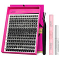 VEYESBEAUTY Lash Clusters Kit Fluffy Individual Lash Extensions Xtreme 3D Layered Volume Eyelashes kit Thin & Invisible Band Wispy Spider Faux Mink Lash 10-18mm with Bond&Seal Remover Applicator