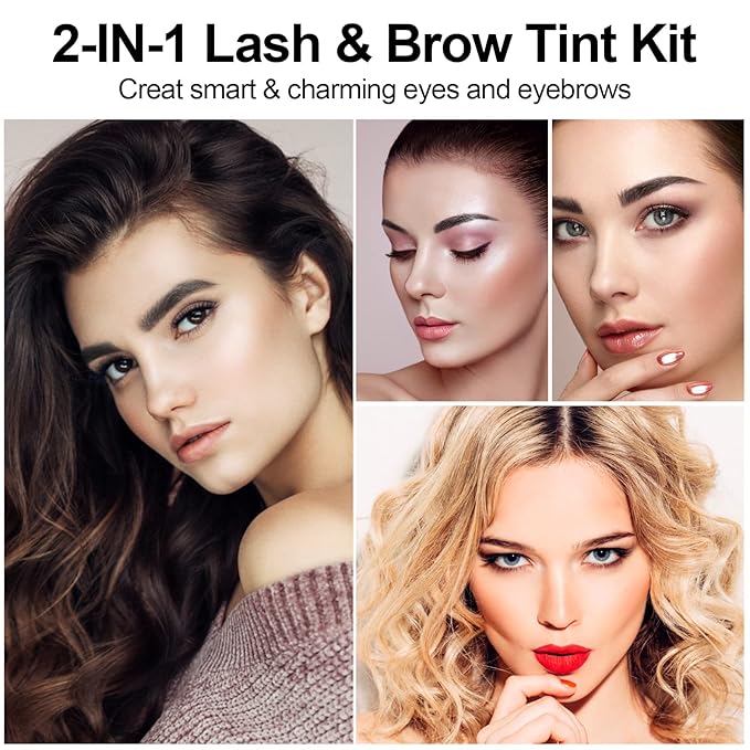Lash Color Kit Eyelash and Eyebrow Color Set with Natural Effects Waterproof Brow Color with Gentle Ingredients Easy to Use for Salon & Home 7ml (Light Brown)