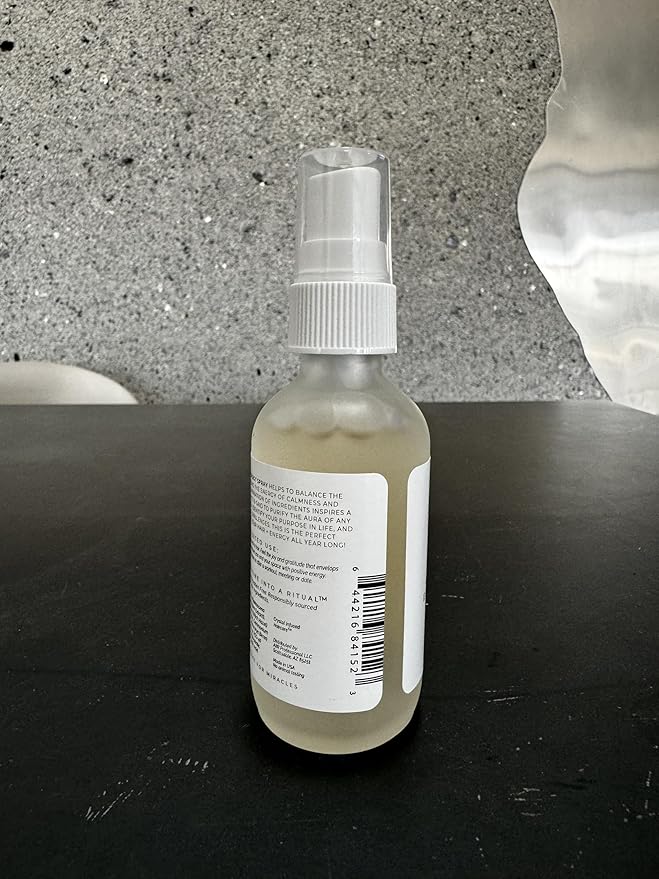 AIIR Amethyst Hair + Energy Refresher - 2 Fl Oz Crystal Infused Room and Hair Mist with Rose Water for Positive Energy Cleansing