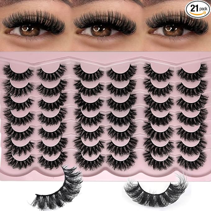 D Curl Lashes Mink Fluffy Faux Mink Eyelashes Long Dramatic Lashes Pack 18mm Volume Thick Big Fake Eyelashes Bulk
