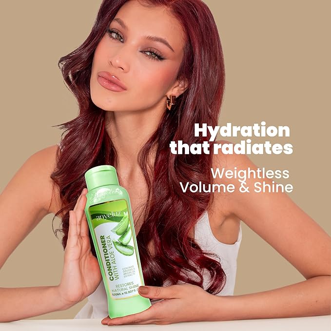 ANYELUZ Rosemary Shampoo and Aloe Conditioner Set, Volume and Hydration for your Hair, with Hyaluronic, Argan Oil and Rosemary, Moisturizes and Enhances Shine