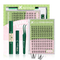 KEYYOU Fairy Lash Clusters Kit Snow Lotus Lash Extension Kit D Curl 120Pcs Eyelash Extension Wispy Natural Invisible Band with Waterproof DIY at Home(Snow Lotus-D-8-18MIX)