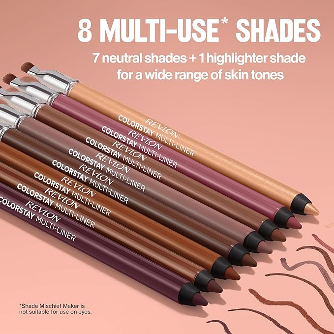 Revlon ColorStay Multi-Liner, Creamy Formula, Multiuse For Lips, Eyes & Face, Precision Brush for Easy Blending, 012 High Point