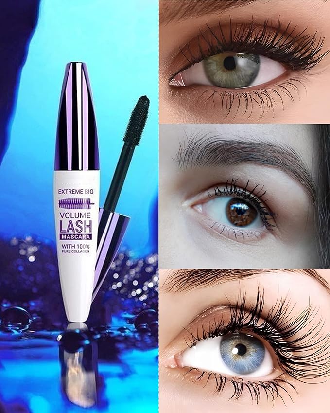 5D Waterproof Mascara Black Brown Volume and Length-2Pcs Fiber Lash Extensions Tubing Colored Mascara for Eyelashes, Longlasting Curling Colorful Mascaras,Mother's Day Eye Makeup Gift for Women Girl