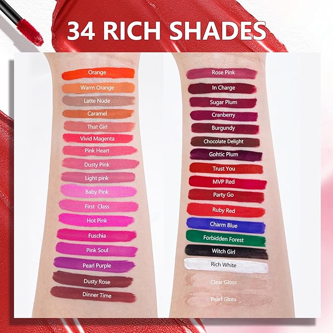MAKI YIKA Red Lipstick for Women Color Stay Long Lasting Lipsticks Smudgeproof Matte Liquid Lipstick Waterproof Cruelty-Free Lip Color, Show Girl | quick dry, waterproof