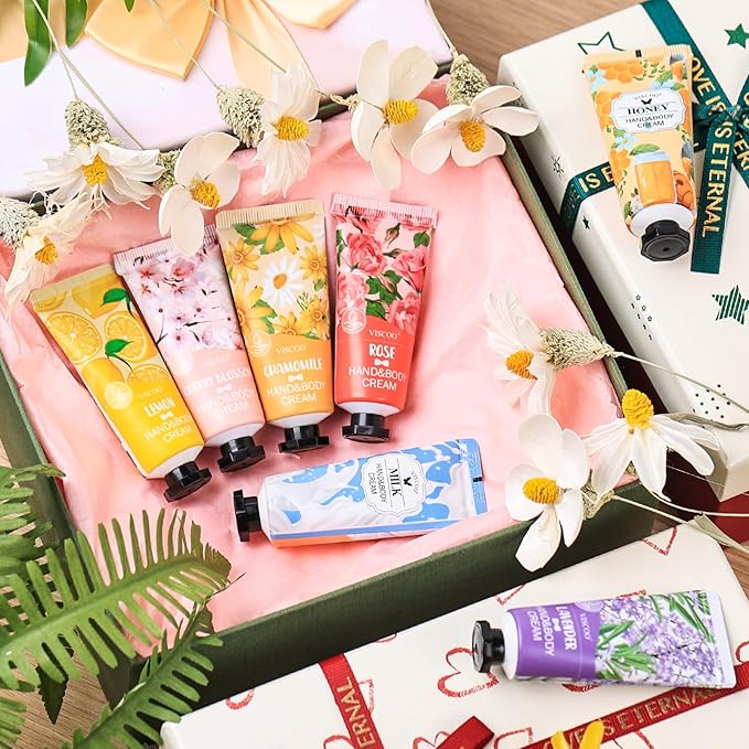 VISCOO 42 Pack Hand Cream Gifts Set for Women, Teacher Appreciation Gift / Graduation Gifts, Moisturizing Mini Hand Lotion Travel Size for Dry Cracked Hands, Birthday Gift
