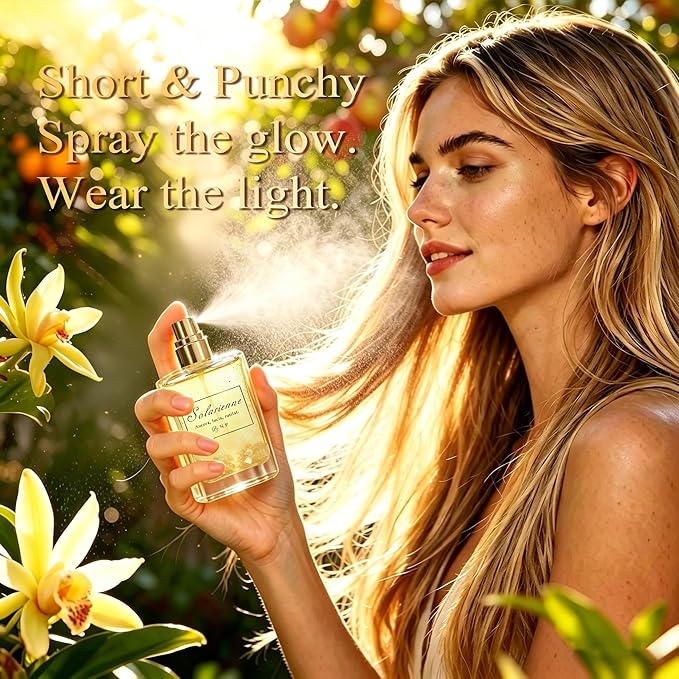NP NATURES PHILOSOPHY Hair Perfume & Leave-In Hair Serum Spray – Lightweight Anti-Frizz Conditioner, Shine Enhancing Hair Oil Mist for Women, Long-Lasting Fragrance, 1.69 Fl Oz（Solarienne）