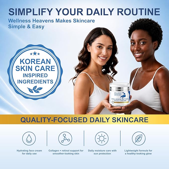 Anti-Aging Face Moisturizer for Face, Face Moisturizer with SPF, Collagen, Retinol, Hyaluronic Acid Cream, Age-Defying, Lift & Firm Cream, Sunscreen for Face, Lotion, Great for Dry, Aging Skin 1.7oz