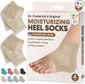 Dr. Frederick's Original Moisturizing Heel Socks for Dry Cracked Heels Treatment - Infused with Olive Oil, Jojoba Oil and Vitamin E - 2 Pairs - Self Care Gifts for Women & Men - Beige Shea