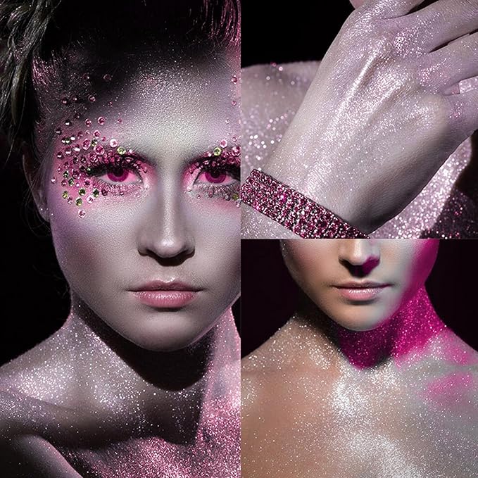 MEICOLY Pink Body Glitter Spray,100ML(3.53OZ),Liquid Glitter Hairspray,Sparkle Glitter Spray for Hair/Body/Clothes,Body Shimmer for Skin,Lightweight,Long Lasting
