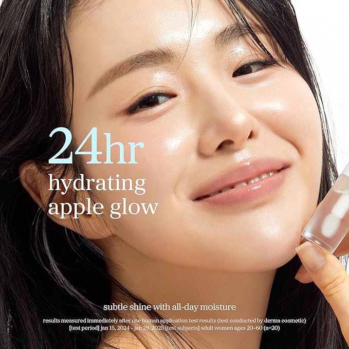 NOONI Korean Lip Oil - Appleclear | Long-Lasting, Moisturizing, Plumping, Revitalizing for Dry Lips, Waterproof, No Peel Off, Hydrating Lip Stain, Nourishing Crystal Clear Stocking Stuffers 0.12 FL Oz