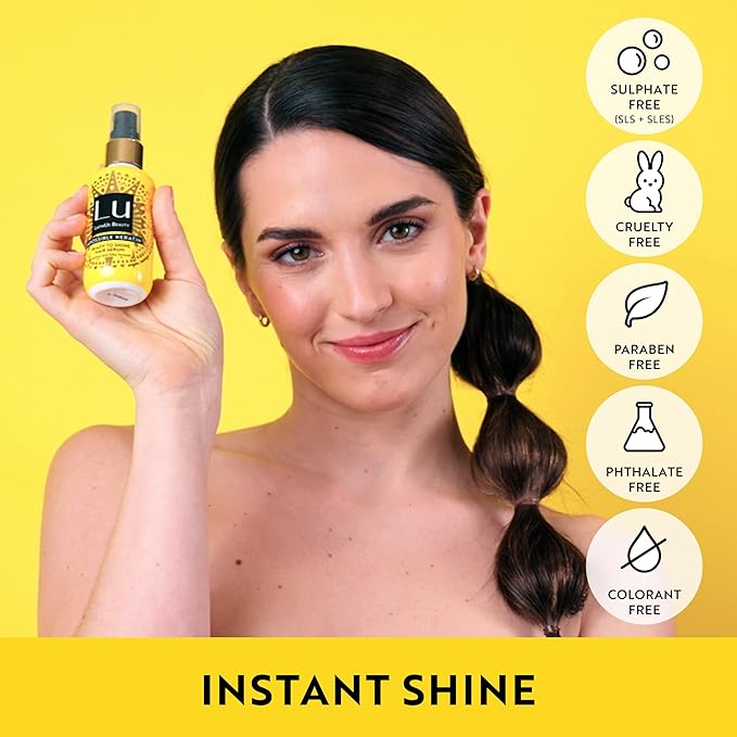 Lu by LatinUs Beauty Ready to Shine Hair Serum | Silky, Luminous Finish & Heat Protection | Infused with Argan, Moringa & Hemp Oils | Softness & Radiance | 3 oz