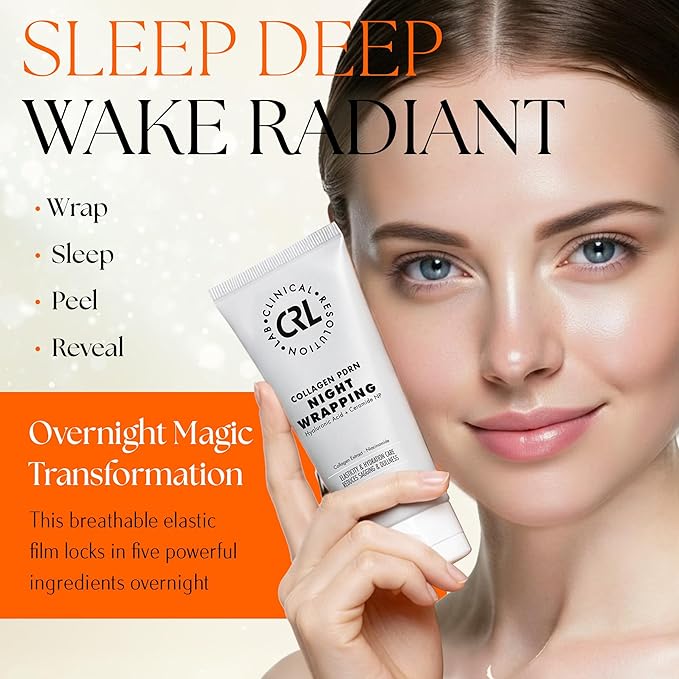 Clinical Resolution PDRN Collagen Night Wrapping Mask, All-In-One Nourish, Revitalize, Radiance for Youthful Glowing Skin Overnight Peel Off Face Mask Korean Skin Care Lab, 100ml 2 Pack