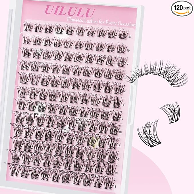 Natural Lash Clusters 10-18mm Mix D Curl DIY Extension Eye Natural Lashes False Wispy EyeLash Cluster (U26 Lashes Only)
