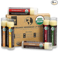 Earth's Daughter USDA Organic Lip Balm 6-Pack - Fruit Flavors, Beeswax, Coconut Oil, Vitamin E - Best Lip Repair Chapstick for Dry Cracked Lips - Moisturizing Lip Care