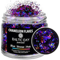 Chameleon Flakes for Resin [ Blue | Bronze | Pink ] - Color Shift Mica Pigment Powder for Epoxy Resin - Chrome Flakes for Tumblers, Molds, Nail Art, Eyeshadow, Makeup