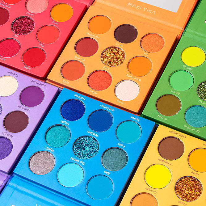 MAKI YIKA Orange Eyeshadow Palette Long Lasting Orange Eye Shadow for Women High Pigmented 9 Color Waterproof Eye Makeup- 9Orange