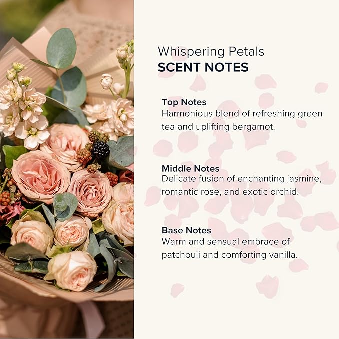 Anthology Whispering Petals Roll on Perfume Oil for Women 0.3oz 9 ML | Bergamot, Vanilla,Jasmine, Rose, Orchid | Alcohol-Free, Travel size Rollerball | Clean Fragrance