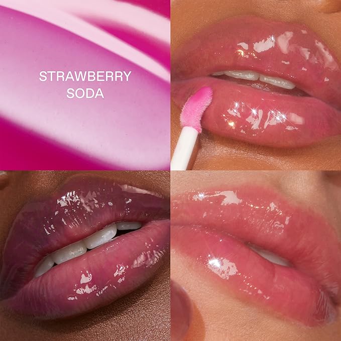 r.e.m. beauty by ariana grande | Essential Drip Glossy Balm in Strawberry Soda | High Shine Nourishing Lip Balm | Hydrating Hyaluronic Acid | Smooth Glossy Finish | High Shine, Nourishing, Hyaluronic Acid, Smooth Glossy Finish