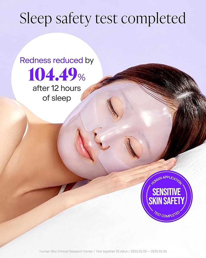 Calming Collagen Nanoshot Mask - Korean Hydrogel Face Sheet Masks with Calming Cica & Azulene, 100Da Nano Collagen + 5 Ceramides, Cooling Soothing Barrier Care for Sensitive Skin, 5 Sheets