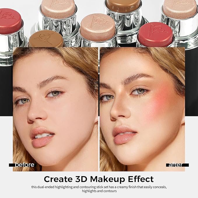 Anglicolor Contour Stick, Long Lasting, Cream Contour, Smooth, Blendable, Contour Stick Makeup, Floral Fragrance, Hydrating, Define 3D Contouring, Better for Fair Skin