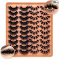 False Mink Eye Lashes Fluffy Full Strip Eyelash Dramatic 20mm 25mm Big Long Lashes Pack Thick Eyelashes Extensions D Curl Faux Mink Eyelashes Bulk Styles Mixed YH306