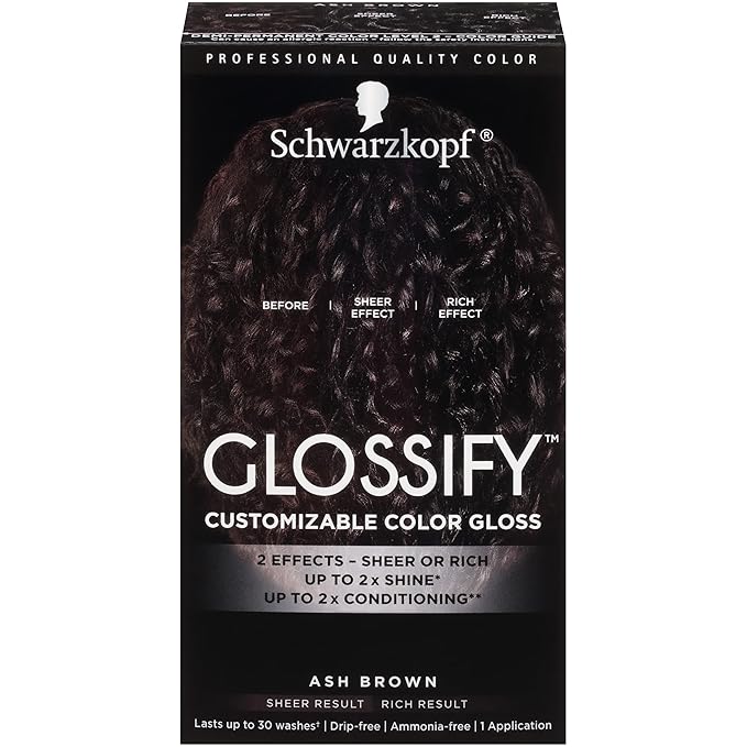 Schwarzkopf Glossify Customizable Color Gloss, Ash Brown