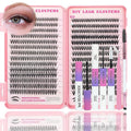 Lash Clusters Kit, 560 Pcs Eyelashes Clusters Kit 9-16mm Individual Lash Extension Kit D Curl Fluffy Wispy False Eyelashes (30D+40D, Lash Clusters Kit)