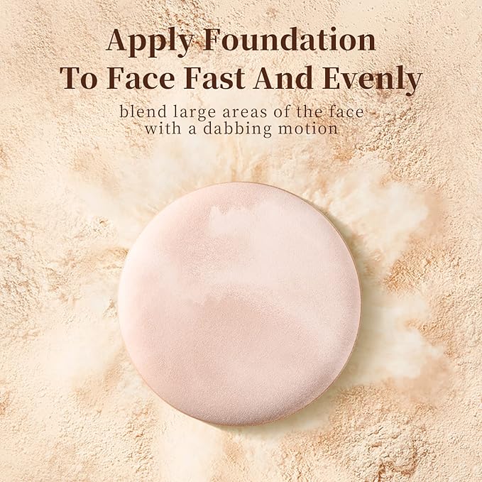 MOHOPE 8Pcs Air Cushion Makeup Puffs for Foundation with Portable Box, No Latex Blending Sponge for Liquid, Cream, Foundation and Powder, Teardrop Powder Puff, Honey Beige