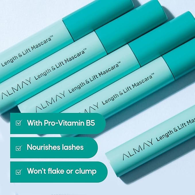 Almay Lengthening Mascara, Volume & Lift, Eye Makeup, Hypoallergenic and Fragrance Free (Packaging May Vary), 030 Black, 0.24 fl oz