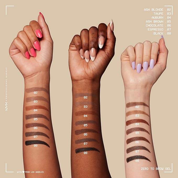 NYX PROFESSIONAL MAKEUP Zero to Brow, Longwear Eyebrow Gel, Black (Pack of 2)
