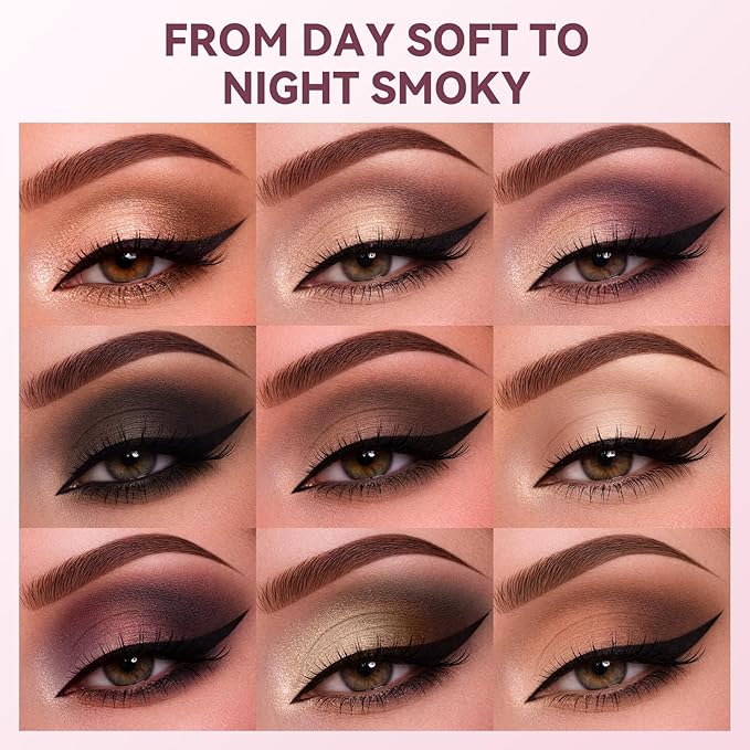 UCANBE Baked Matte Eyeshadow Palette Set, Finish Neutral Smoky Eye Shadow Pallet, High Pigment Makeup Palette, Soft Blendable & Long-Lasting (01 All Matte)