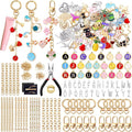 Wurosi 325Pcs Charms Lip Gloss Keychain Making Kit, Including 20 Keychain Clips 25 Extender Chain 118 Charms Jewelry Plier, Bag Charm Kit, Keychains Making Supplies for Jewelry Making,Christmas Gifts