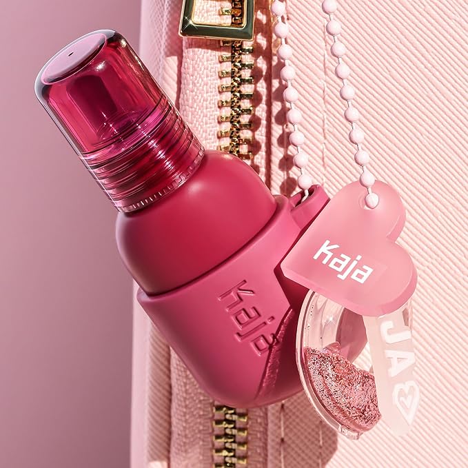 Kaja Lip & Blush - Jelly Charm 04 Fig Soda | with Keychain, Triple Berry Complex, Lemon Fruit Extract & Olive Squalane, Hydrating, Long Lasting Tint, Lightweight, Creamy Cream Tinted Type, 0.17 Oz