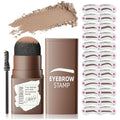 Eyebrow Stamp Stencil Kit - Eye Brow Stencil Kit for Beginners, Brow Stencil and Stamp Kit Long-lasting, Smudge-Proof & Waterproof, 24 Reusable Eyebrow Shapes Stencils for Perfect Brow (Light Brown)