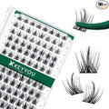 Lash Clusters,96 Pcs Cluster Lashes D Curl 8-18MIX DIY Lash Extensions Eyelash Clusters,KEYYOU Volume Wispy Individual Lashes Soft&Comfortable Easy DIY at Home(Y09,D-8-18MIX)