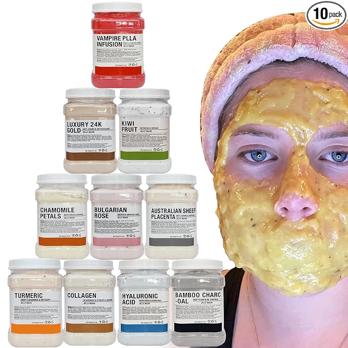 YMEYFAN Jelly Mask for Facials Professional Face Mask Bulk Wholesale for Beauty & Personal Care, Jelly Mask Powder for Estheticians Supplies Beauty Salon Spa Face Mask Skin Care, 23Fl Oz (10Pack)