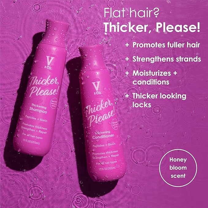 V&Co. Hair Thickening Conditioner with Peptide Technology, 12 oz, All Hair Types, Anti-Thinning Conditioner
