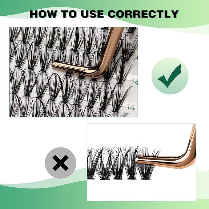 KEYYOU Lash Clusters 300pcs Individual Lashes, 30D 0.07D Curl 14mm DIY Eyelash Extension, Soft & Natural Volume Cluster Lashes with Large Tray