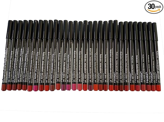Nabi 30 Pieces, 30 Colors Lip Liner Pencil (RED TONE 1, 5.5)