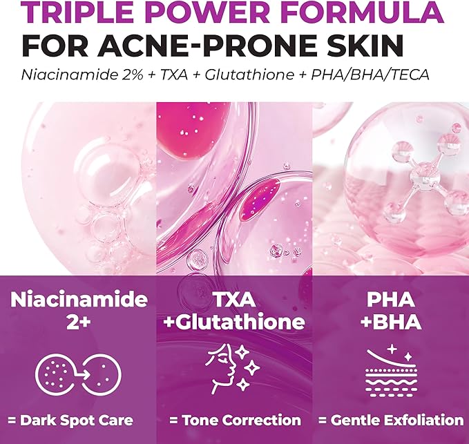 JUMISO Niacinamide 2% Exfoliating Toner with PHA + BHA – Pore Smoothing & Resurfacing Face Toner for Textured Skin – TXA+Glutathione Brightening, Hyaluronic Acid Hydration, Fragrance-Free, 6.93 fl oz
