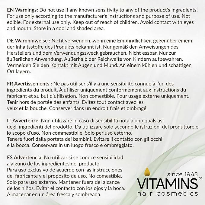 VITAMINS hair cosmetics Keratin Hair Mask - Protein Repair Keratin Treatment - Deep Conditioner for Dry, Damaged, Curly, Straight & Frizzy Hair with Biotin, Collagen & Castor Oil - 3.4 Fl Oz