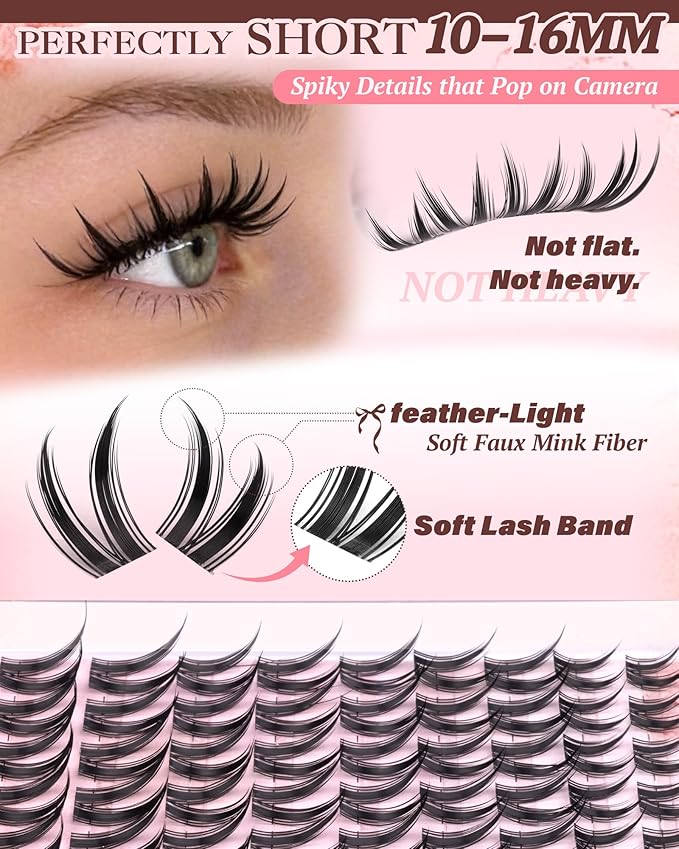 Manga Lash Clusters Bunny Fairy Eyelash Clusters Wet Look Anime Cluster Eyelash Extensions 10-16mm Cluster Lashes Natural Wispy DIY Lash Extension Spiky Individual Lashes 90 Pcs by Vanssymunlin