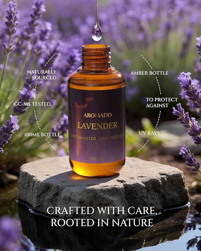 Aromadd Aromadd Lavender Diffuser Oil Inspired by Luxury Hotel Scent, Essential Oils for Waterless Diffuser, Pure Soothing Lavender Aroma, Long-Lasting & Natural Home Fragrance - 3.38 fl oz (100 mL)