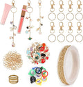 Starry 158 Pcs Lip Gloss Keychain Making Kit 30 Charms 6.56 ft Gold Chains Rubber Lipgloss Ring Keychain Clips for DIY Crafts Women