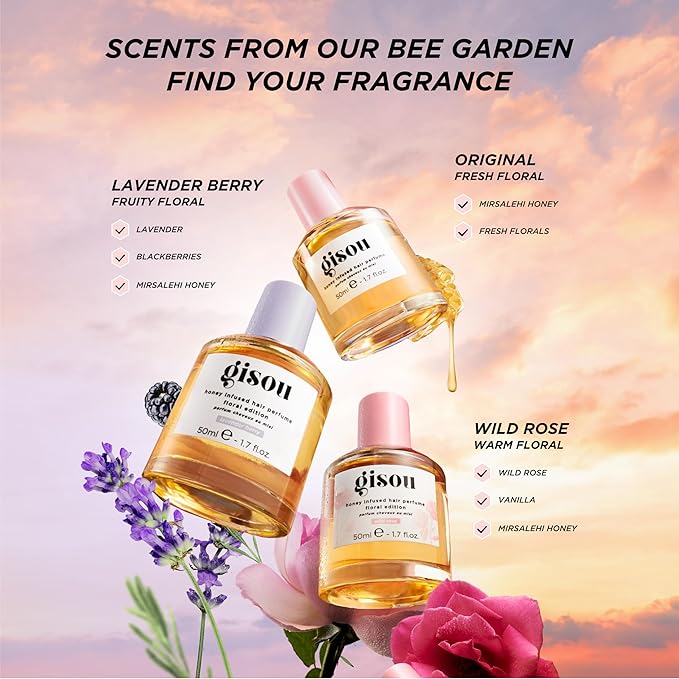 Gisou Honey Infused Hair Perfume – Long-Lasting Hair Fragrance with Mirsalehi Honey & Argan Oil, Lavender Berry,1.7 Fl Oz