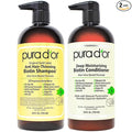PURA D'OR Anti-Thinning Biotin Shampoo & Deep Moisturizing Conditioner Original Gold Label Set (24oz x2) Natural Earthy Scent, CLINICALLY TESTED Effective Results, Hair Thickening Product, Women & Men